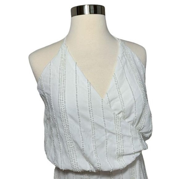 LPA Beaded Crossback Gown in Ivory Maxi Dress Revolve Low Back Size Medium Sz M - Picture 3 of 9